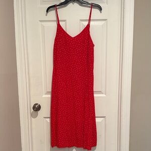 GAP Red Midi Dress with White Dots